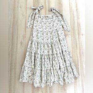 White and Blue Floral Dress